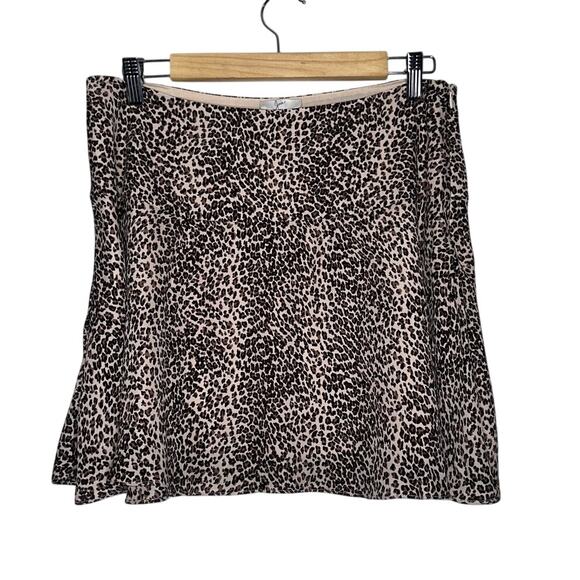 Joie Leopard Silk Mini Skirt Size 8 Cheetah Print Brown Tan Lined Skirt - Picture 1 of 6